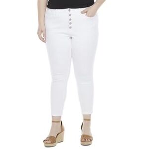 a.n.a - Plus Women's High Rise Skinny Ankle Jean 22w|White